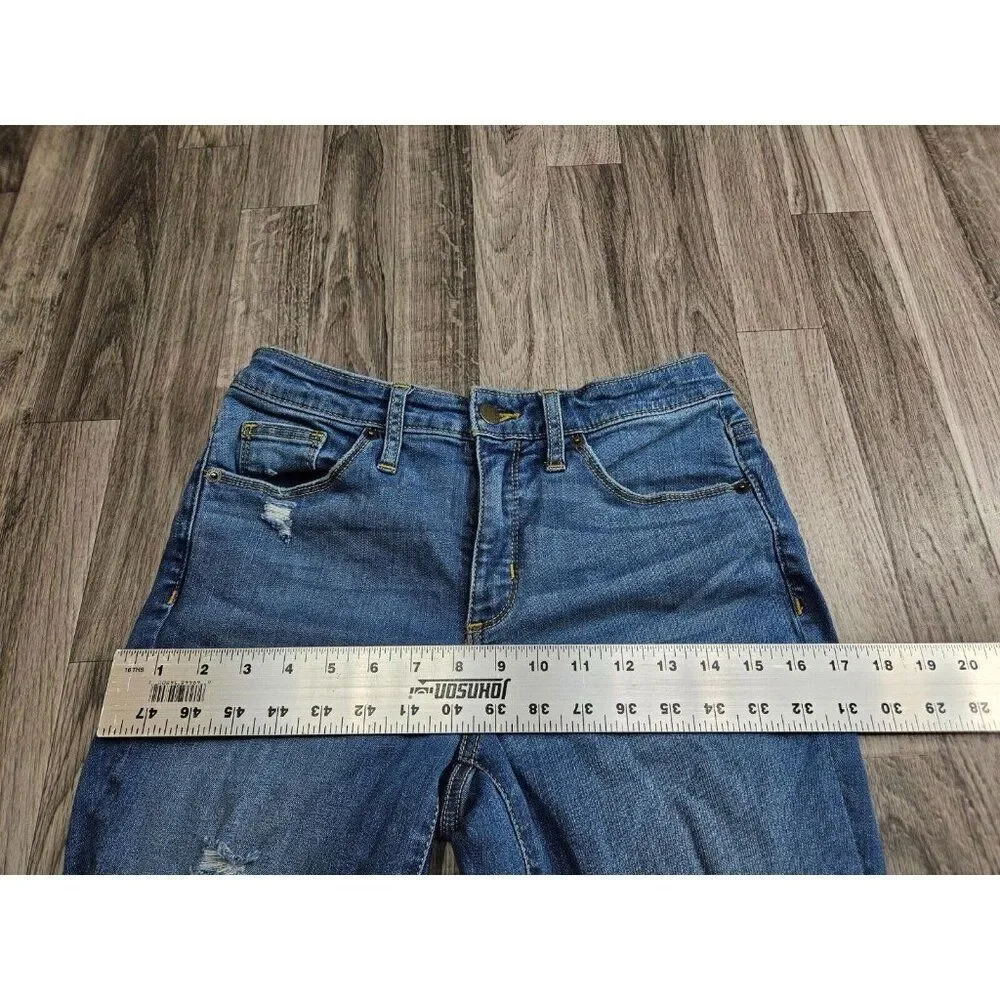 Universal Thread Womens Size 4 / 27 High Rise Skinny Distressed Denim Blue Jeans